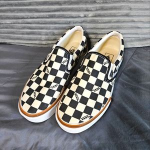 Vans Platform Checkerboard White/Black Slip-on Shoes  Size 10.5